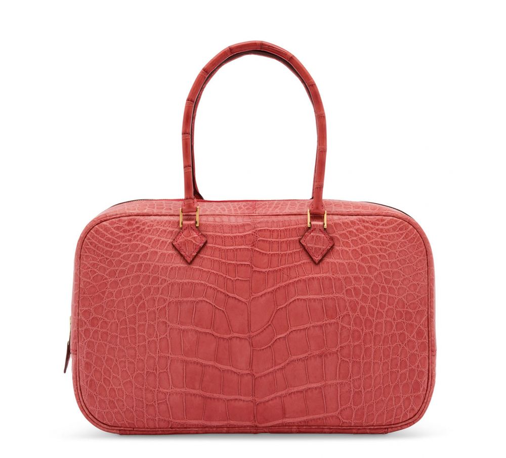 A MATTE ROSE TYRIEN ALLIGATOR PLUME ÉLAN 28 WITH GOLD HARDWARE - HERMÈS, 2007