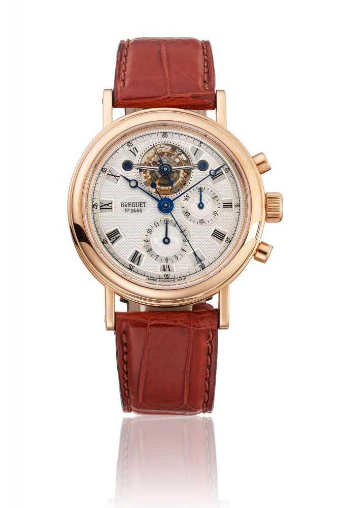 BREGUET, PINK GOLD CLASSIQUE TOURBILLON CHRONOGRAPH WRISTWATCH, REF. 3577 - MOVEMENT NO. 0225, CASE NO. 2444 M