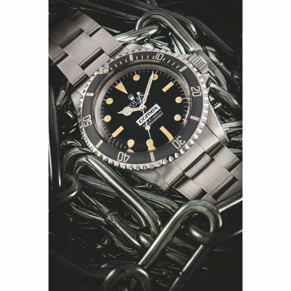 ROLEX. AN EXTREMELY RARE STAINLESS STEEL AUTOMATIC WRISTWATCH WITH BRACELET