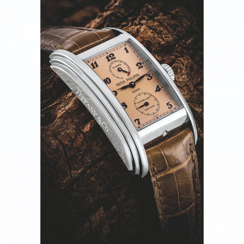 PATEK PHILIPPE. THE ONLY KNOWN PLATINUM TOURBILLON WRISTWATCH WITH 10 DAY POWER RESERVE, RETAILED BY TIFFANY & CO.