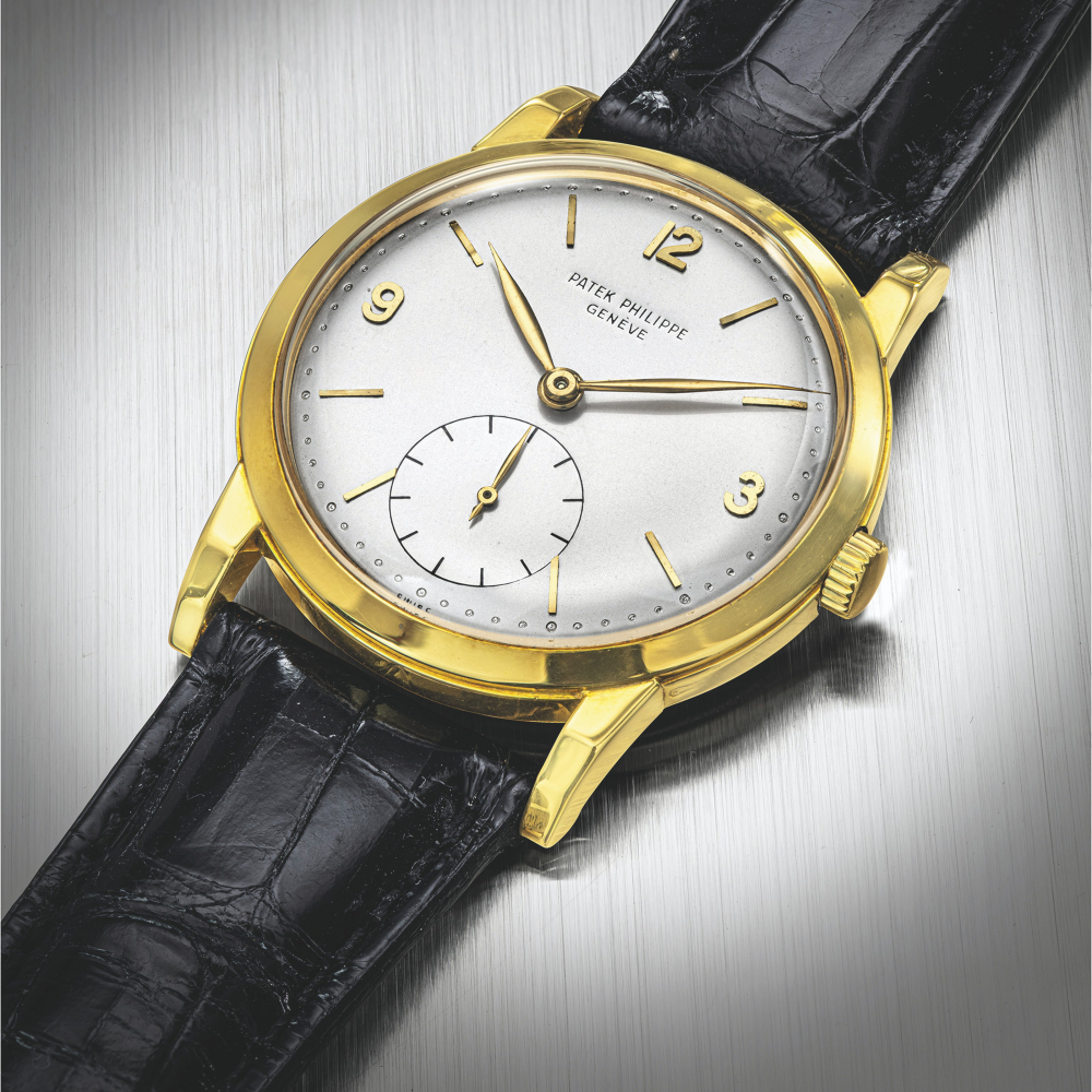PATEK PHILIPPE. A RARE ANTIMAGNETIC 18K GOLD WRISTWATCH