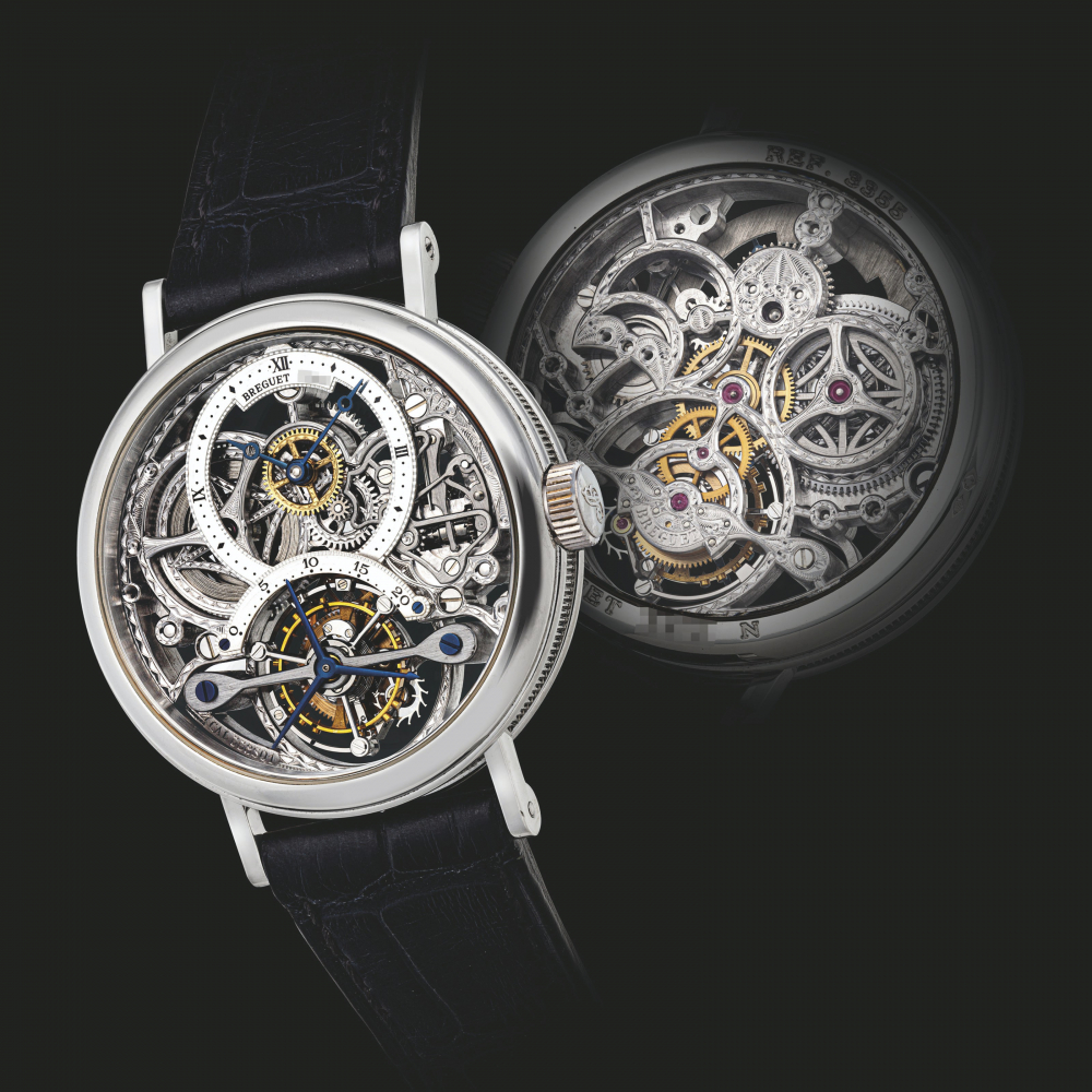 BREGUET. A PLATINUM TOURBILLON SKELETONIZED WRISTWATCH