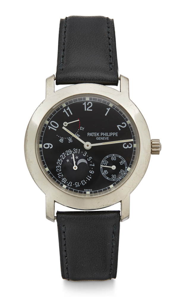 PATEK PHILIPPE, POWER RESERVE, MOON PHASES, 18K WHITE GOLD, REF. 5055G-010 -