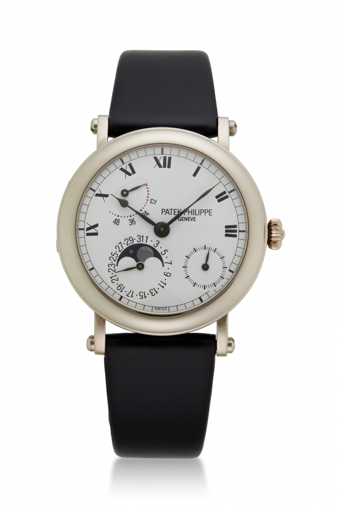 PATEK PHILIPPE, WHITE GOLD OFFICER'S CASE BACK, REF. 5054G -