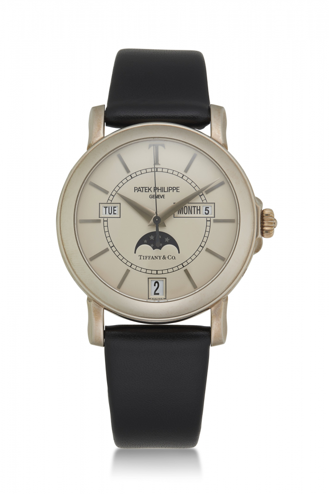 PATEK PHILIPPE, WHITE GOLD LIMITED EDITION OF 150 PIECES, REF. 5150G RETAILED BY TIFFANY & CO. -