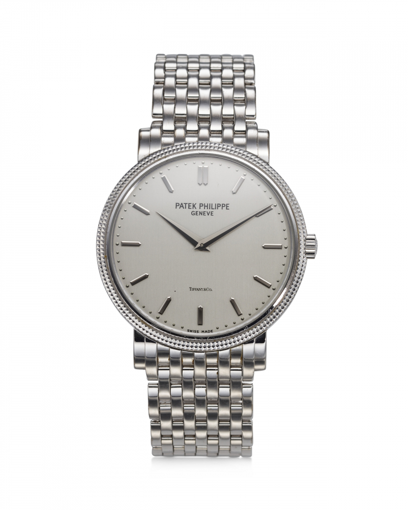 PATEK PHILIPPE, REF. 5120/1G-001, CALATRAVA, A VERY FINE 18K WHITE GOLD WRISTWATCH, SIGNED AND RETAILED BY TIFFANY & CO.