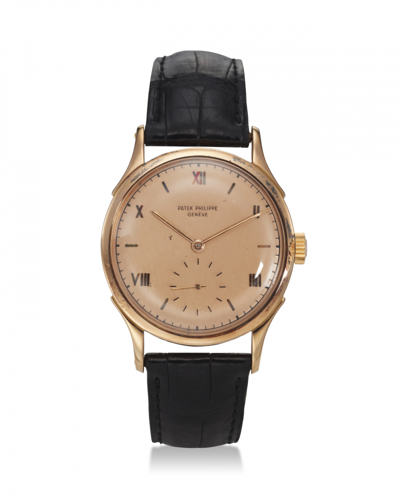 PATEK PHILIPPE, REF. 1589, CALATRAVA, A FINE 18K ROSE GOLD WRISTWATCH WITH SUBSIDIARY SECONDS -