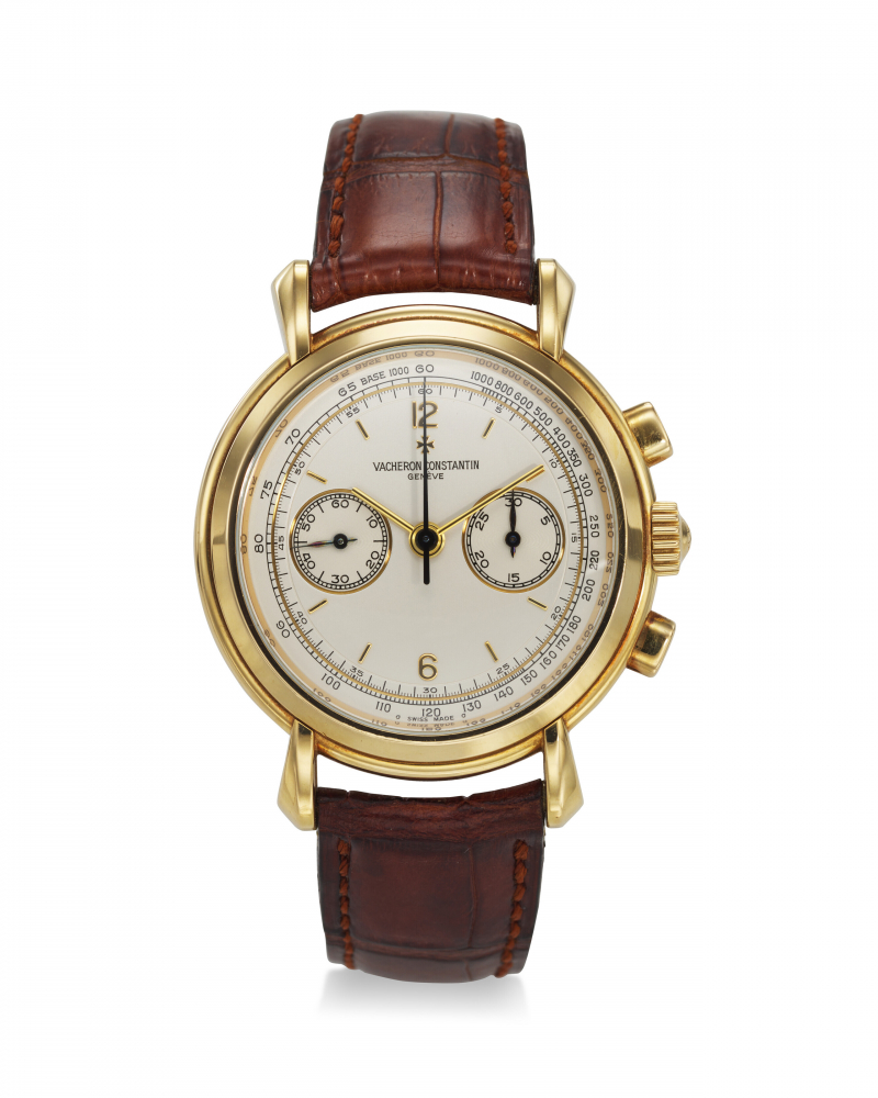 VACHERON CONSTANTIN, REF. 47101, LES HISTORIQUES, A VERY FINE 18K YELLOW GOLD CHRONOGRAPH WRISTWATCH -
