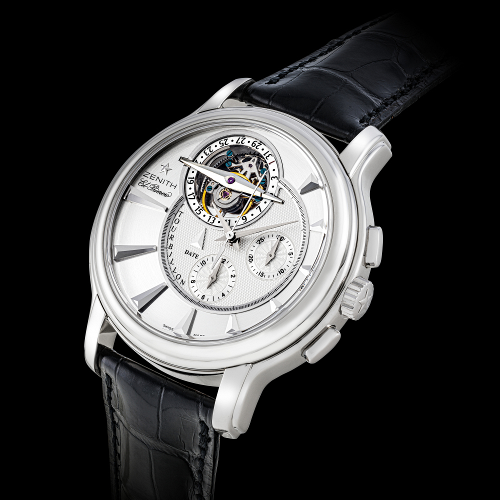 ZENITH, LIMITED EDITION OF 25 PIECES, PLATINUM MILLESIME 2005 EL PRIMERO TOURBILLON -