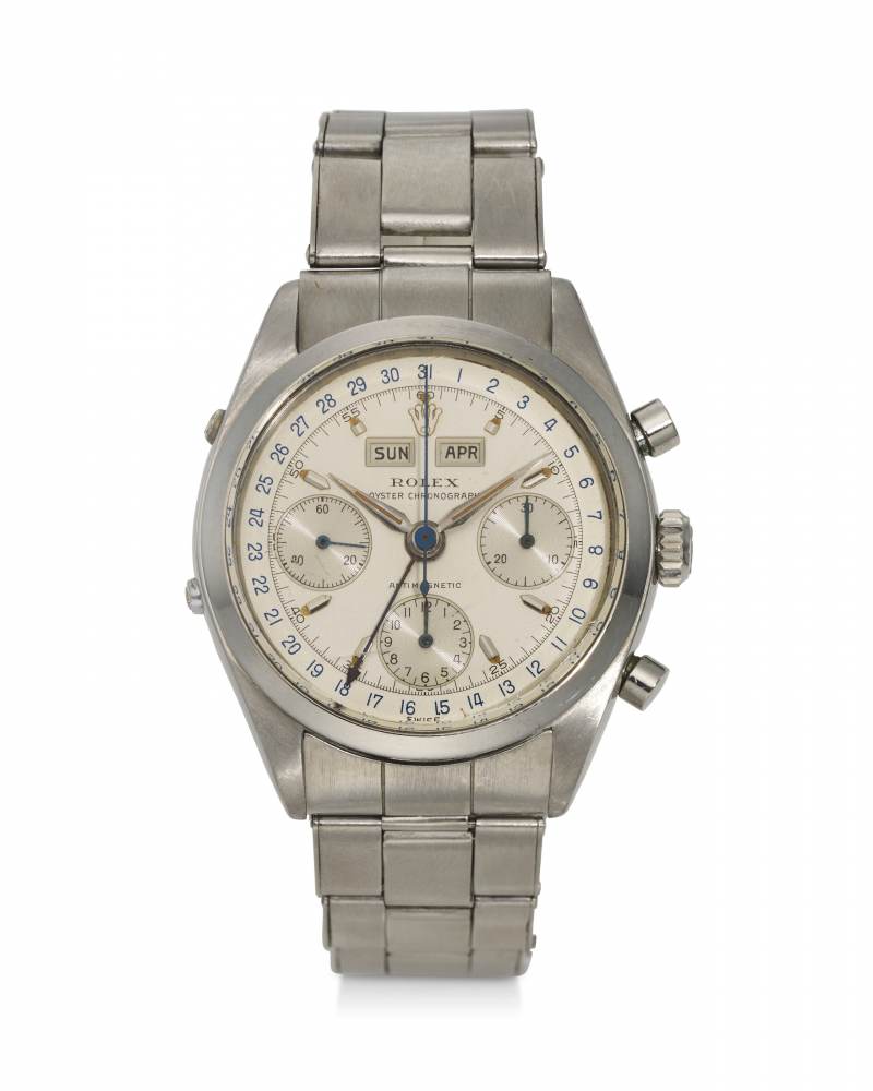 ROLEX, REF. 6236, “JEAN-CLAUDE KILLY”, A VERY FINE AND RARE STEEL TRIPLE CALENDAR CHRONOGRAPH WRISTWATCH