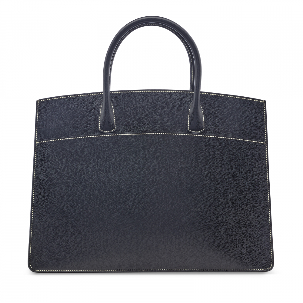 A BLACK EPSOM LEATHER WHITE BUS 39" - HERMÈS
