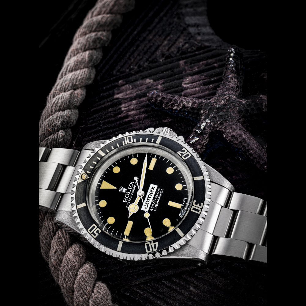 ROLEX. AN EXTREMELY RARE STAINLESS STEEL AUTOMATIC WRISTWATCH WITH BRACELET