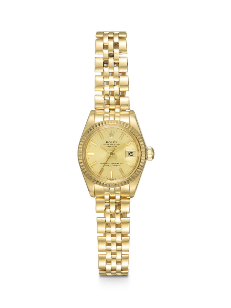 ROLEX, DATEJUST REF. 6917, A LADIES GOLD AUTOMATIC WRISTWATCH WITH BRACELET
