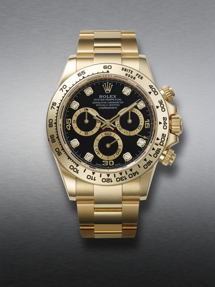 ROLEX, YELLOW GOLD AND DIAMOND-SET CHRONOGRAPH 'DAYTONA', REF. 116528