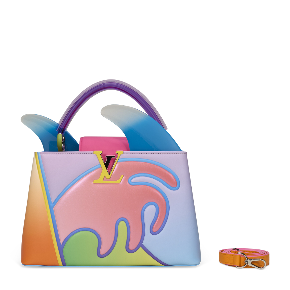 A LIMITED EDITION MULTICOLOR CALFSKIN LEATHER ARTYCAPUCINES WITH BLUE ACRYLIC MIRROR & COMB