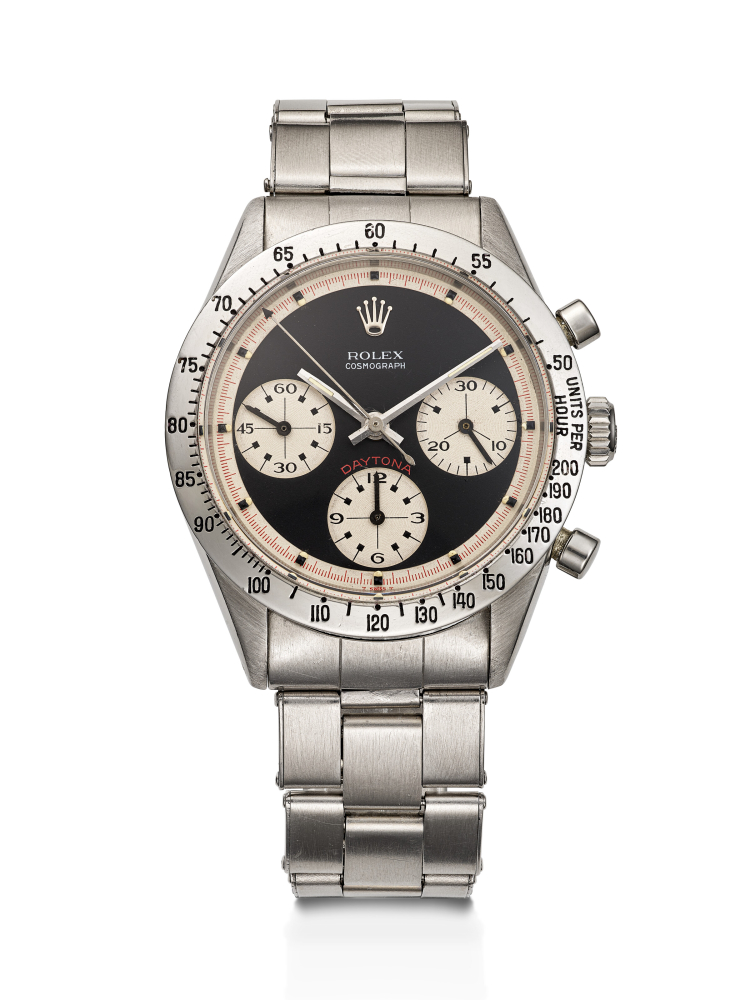 ROLEX, STAINLESS STEEL CHRONOGRAPH 'DAYTONA', WITH BLACK 'PAUL NEWMAN' DIAL, REF. 6239