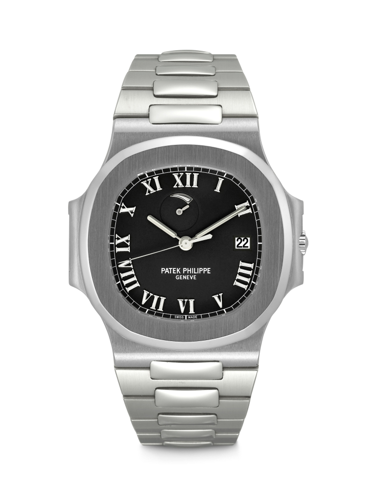 PATEK PHILIPPE. A STAINLESS STEEL AUTOMATIC WRISTWATCH WITH SWEEP CENTRE SECONDS, POWER RESERVE, DATE AND BRACELET