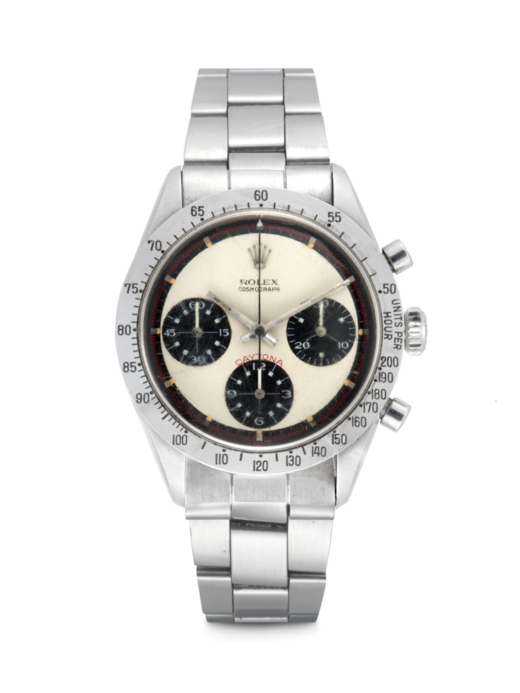 ROLEX. A RARE AND ATTRACTIVE STAINLESS STEEL CHRONOGRAPH WRISTWATCH WITH BRACELET