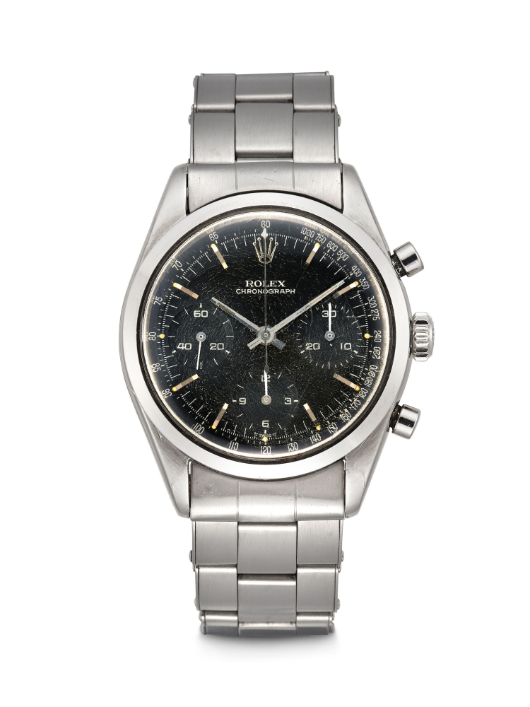 ROLEX. A RARE STAINLESS STEEL CHRONOGRAPH WRISTWATCH WITH BRACELET