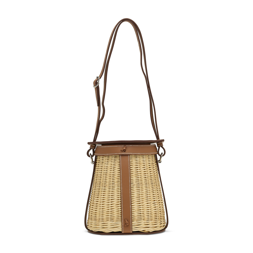 A LIMITED EDITION GOLD SWIFT LEATHER & OSIER PICNIC FARMING WITH PALLADIUM HARDWARE