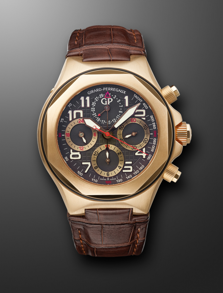 GIRARD-PERREGAUX, PINK GOLD CHRONOGRAPH 'LAUREATO EVO 3', REF. 80180" -