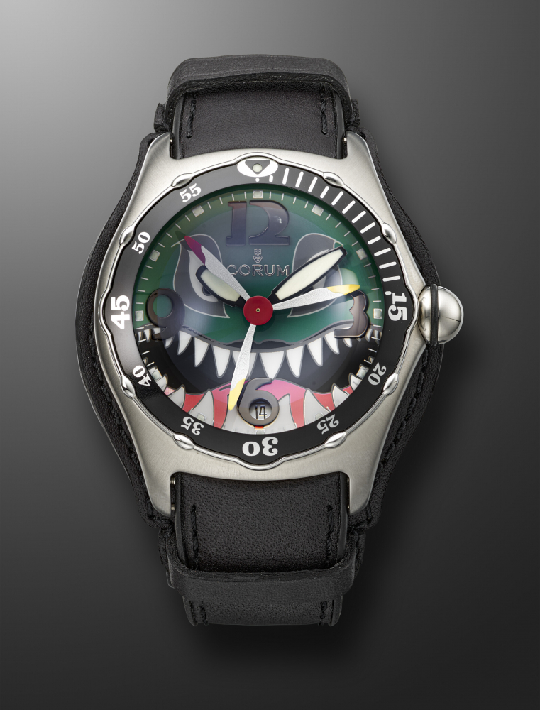 CORUM, LIMITED EDITION STAINLESS STEEL FLYING SHARK 'BUBBLE DIVE BOMBER', REF. 82.180.20" -