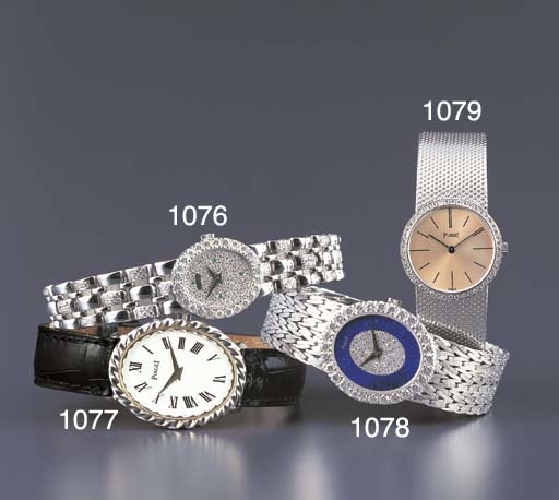 PIAGET. A LADY'S 18K WHITE GOLD OVAL WRISTWATCH