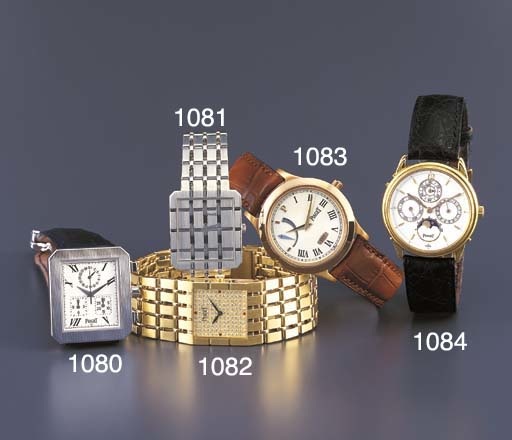PIAGET. AN 18K GOLD SELF-WINDING PERPETUAL CALENDAR WRISTWATCH WITH PHASES OF THE MOON