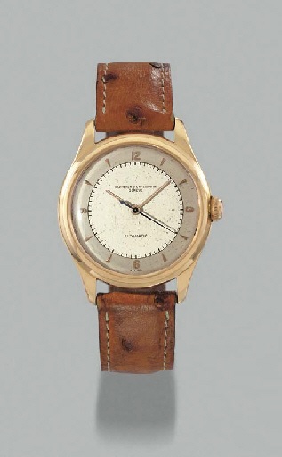 Vacheron & Constantin. An 18K pink gold self-winding waterproof wristwatch with sweep centre seconds and two-tone dial