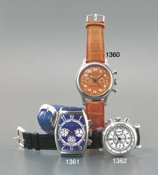 FRANCK MULLER. AN 18K WHITE GOLD CHRONOGRAPH WRISTWATCH