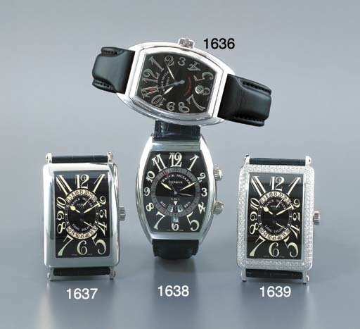 FRANCK MULLER. A STAINLESS STEEL SELF-WINDING TONNEAU-SHAPED WRISTWATCH WITH SWEEP CENTRE SECONDS AND DATE