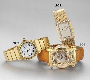 PATEK PHILIPPE. AN 18K GOLD AND DIAMOND-SET BRACELET WATCH