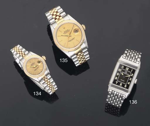 Rolex. A Ladies Stainless Steel and Gold Automatic Water Resistant Centre Seconds Wristwatch with matching Bracelet with date