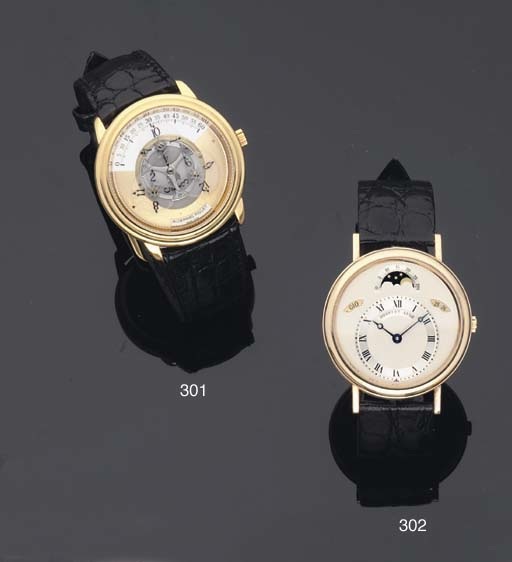 Breguet. An 18ct Gold Automatic Calendar Wristwatch with Moonphase