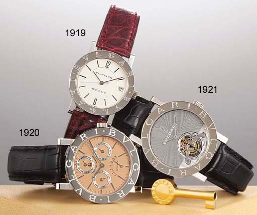 BULGARI. A RARE LIMITED EDITION PLATINUM AUTOMATIC PERPETUAL CALENDAR WRISTWATCH WITH RETROGRADE SECONDS