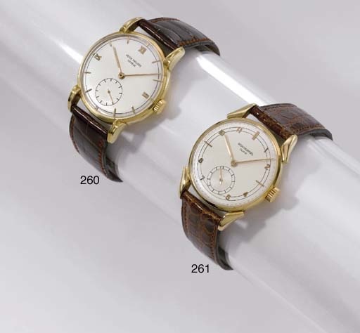 Patek Philippe. A fine 18K gold wristwatch with unusual dial
