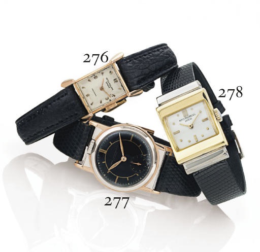 PATEK PHILIPPE. A LADY'S RARE 18K PINK GOLD RECTANGULAR WRISTWATCH WITH UNUSUAL LUGS
