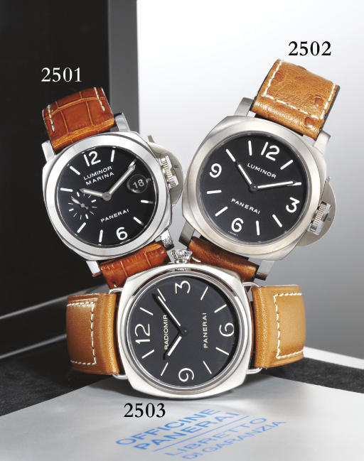 PANERAI. A LIMITED PRODUCTION STAINLESS STEEL CUSHION-SHAPED WRISTWATCH