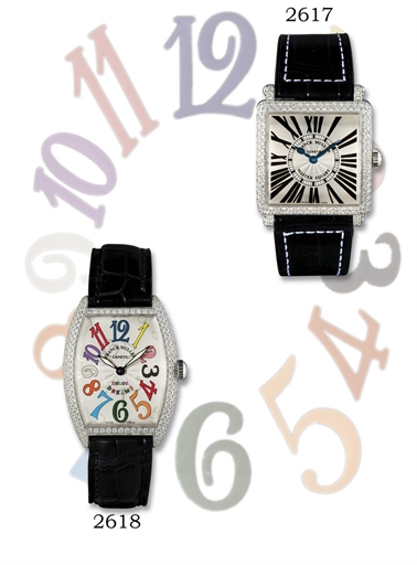 FRANCK MULLER, CURVEX COLOUR DREAMS.18K WHITE GOLD AND DIAMOND-SET WRISTWATCH