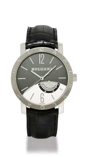 BULGARI, BULGARI BULGARI.WHITE GOLD AUTOMATIC WRISTWATCH WITH POWER RESERVE INDICATION