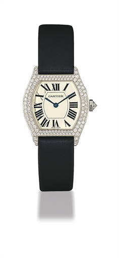 CARTIER, TORTUE.LADY'S WHITE GOLD AND DIAMOND-SET MANUALLY-WOUND WRISTWATCH