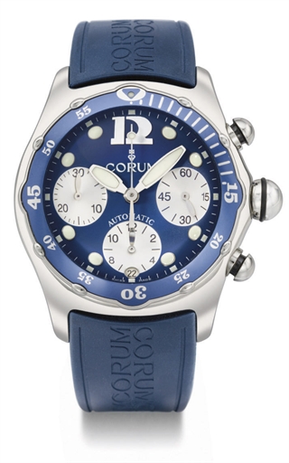 Corum. A large stainless steel tonneau-shaped automatic diver's chronograph wristwatch with date