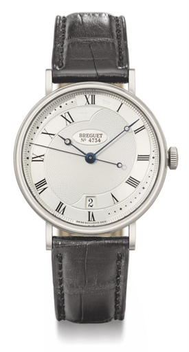Breguet. A fine 18K white gold automatic wristwatch with sweep centre seconds, date and silicon escapement
