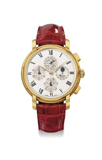 CHOPARD, REF. 36/1224, CHRONOGRAPHE QUANTIEME PERPETUEL.YELLOW GOLD MANUALLY-WOUND PERPETUAL CALENDAR CHRONOGRAPH WRISTWATCH WITH MOON PHASES, LIMITED EDITION OF 50