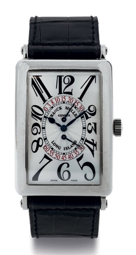 FRANCK MULLER. AN 18K WHITE GOLD AUTOMATIC WRISTWATCH WITH DOUBLE RETROGRADE SECTORS