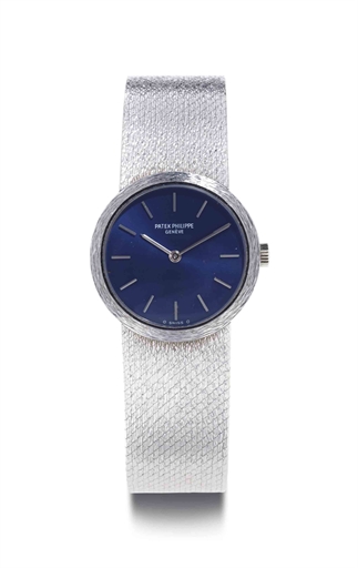 Patek Philippe. A Lady's 18k White Gold Bracelet Wristwatch
