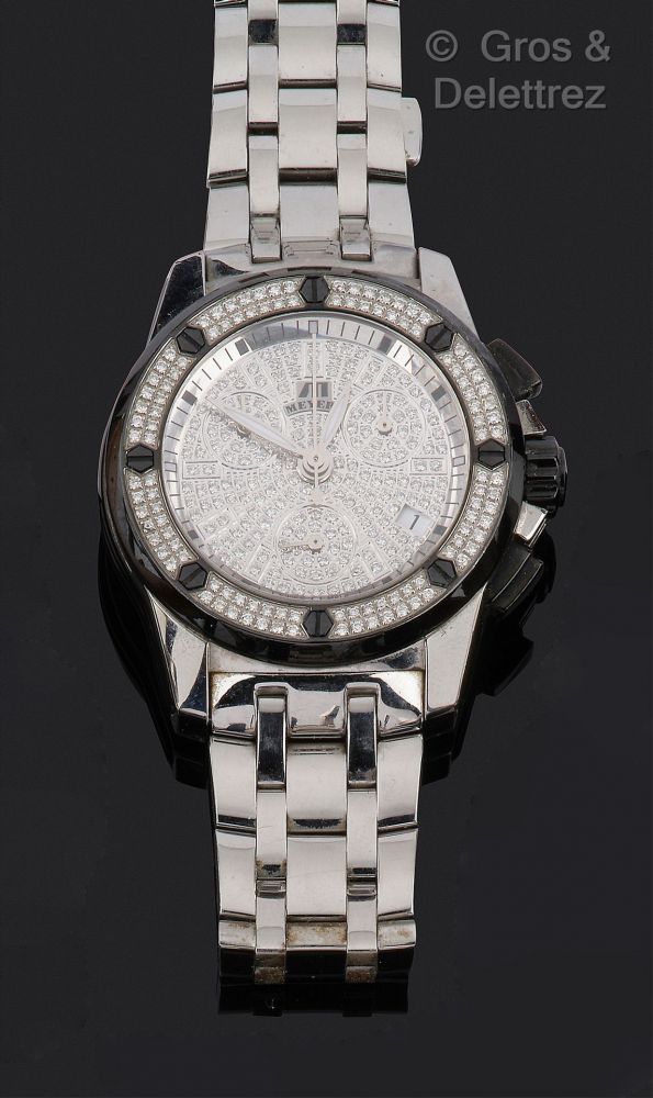 MEYERS - «Ladydiamond» - Montre chronographe... - Lot 298 - Gros & Delettrez