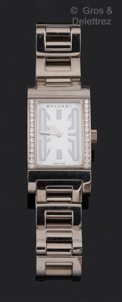 BULGARI - « Rettangolo » - Bracelet-montre... - Lot 307 - Gros & Delettrez