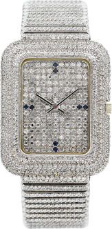 Piaget Extremely Fine & Rare Tradition Large Rectangular.Diamond & Gold Wristwatch, circa 1972....