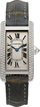 Cartier Ref. 1713 Fine Diamond & White Gold Tank Americaine.Lady's Wristwatch....